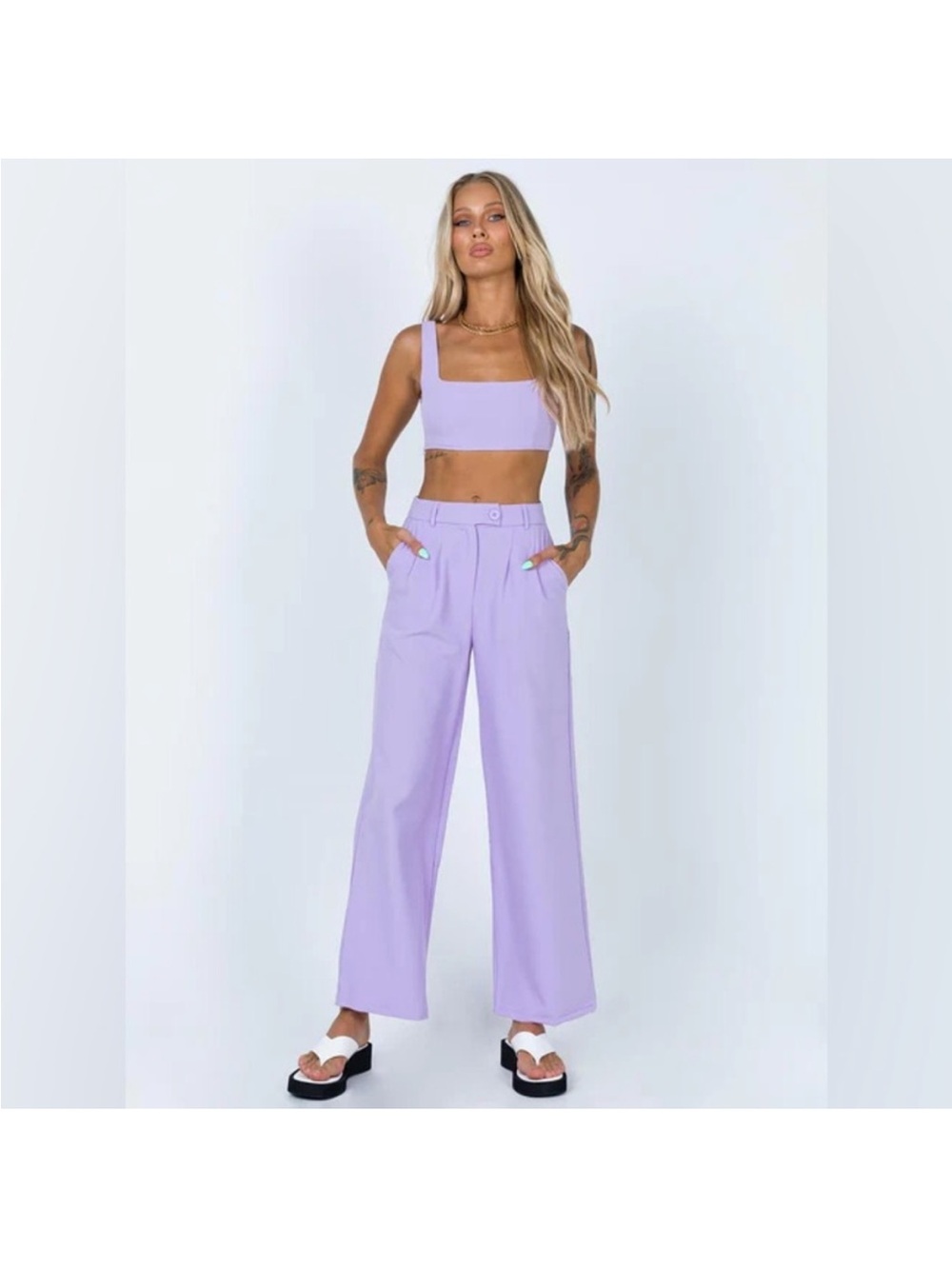 Princess Polly Huxley Trouser Set Lilac